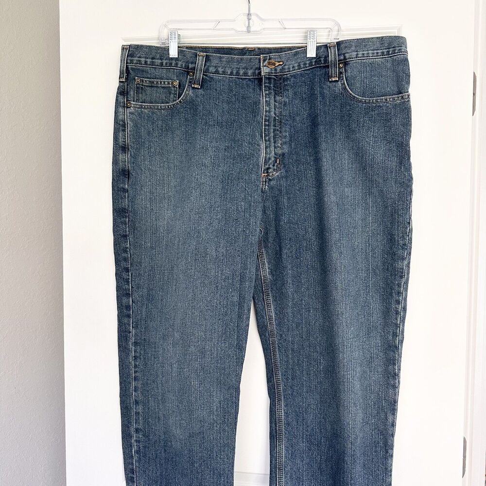 Carhartt Relaxed Fit Jeans 42x32 Men Blue Denim Workwear Straight Leg Durable